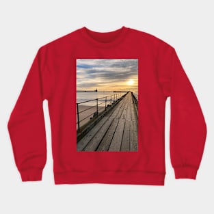 January sunrise at the mouth of the River Blyth - Portrait Crewneck Sweatshirt